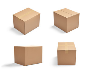 Canvas Print - box package delivery cardboard carton