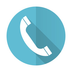 Poster - phone blue flat icon telephone sign