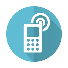 Poster - phone blue flat icon mobile phone sign