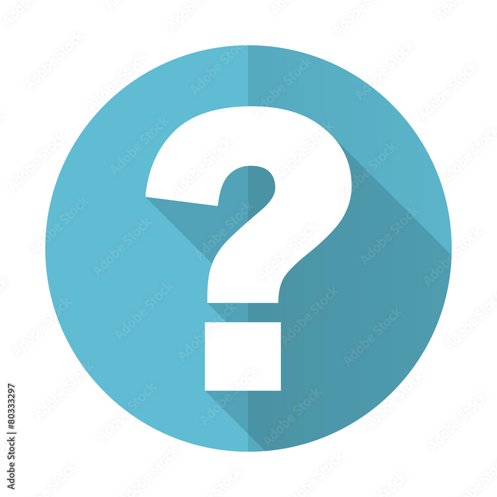question mark blue flat icon ask sign Stock Illustration | Adobe Stock