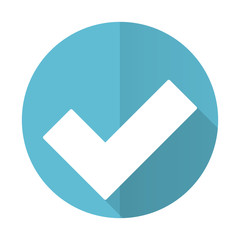 Fototapete - accept blue flat icon check sign