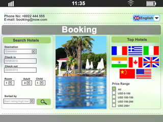 Canvas Print - Screen interface. Booking hotels