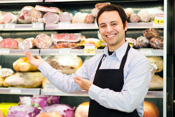 Smiling shopkeeper