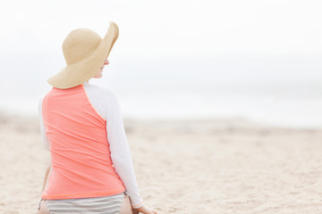 Wall Mural - woman at the beach