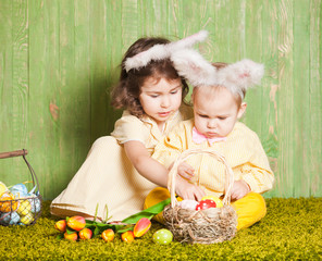 Wall Mural - Easter rabbits