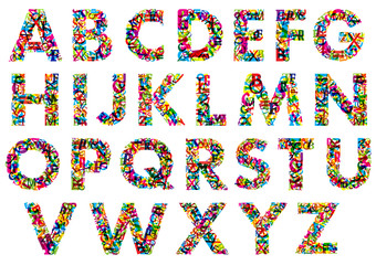 colorful upper case alphabet letters