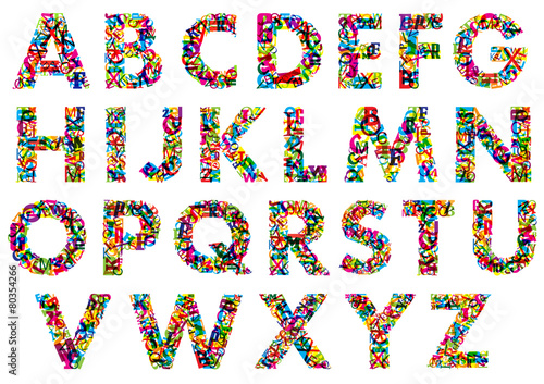 Colorful Upper Case Alphabet Letters