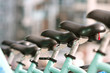 Bicycle Seats Are Uniformly Lined Up In A Row