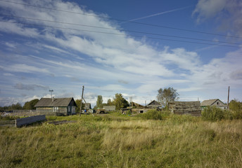 landscape of russian village