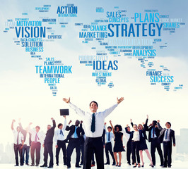 Wall Mural - Strategy Action Vision Ideas Analysis Finance Success Concept
