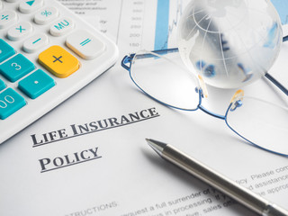 Wall Mural - life insurance policy on the desk.