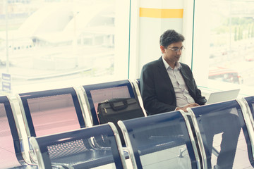 Wall Mural - indian business male waiting at the airport