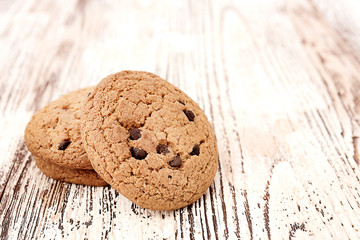 oat cookies on wooden table