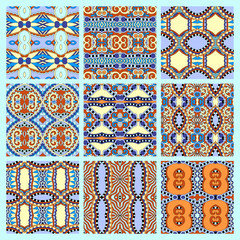 Naklejka na meble set of different seamless colored vintage geometric pattern