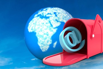 Aufkleber - Composite image of red email post box