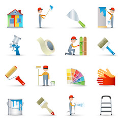 Sticker - Painter icons set flat