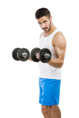 Poster - Athletic man lifting weights