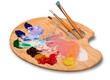 © BillionPhotos.com - Artist. pallette with brushes on a white background