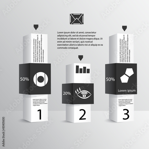 Cuadros en Lienzo 3d business pillars vector template