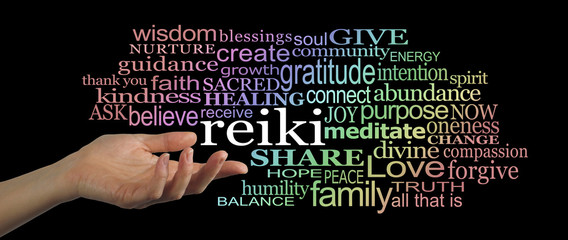 Canvas Print - Sharing Reiki Word Cloud Website Header