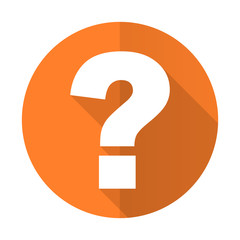 Leinwandbilder - question mark orange flat icon ask sign