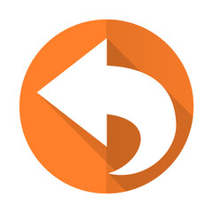Poster - back orange flat icon arrow sign