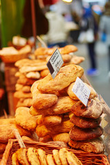 Wall Mural - Fresh ciabatta bread on market