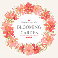  Round frame with  flowers.