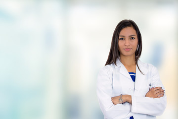 confident doctor medical professional standing in hospital