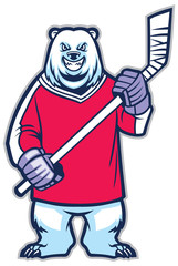 Wall Mural - bear ice hockey mascot