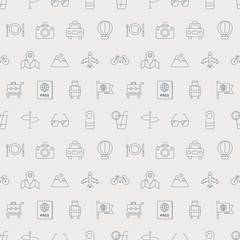 Canvas Print - Travel line icon pattern set