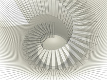 Abstract Spiral Structure Perspective With Wire-frame Mesh