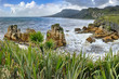 Coastline near Pancake Rocks, New Zealand - HDR panorama