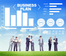 Wall Mural - business plan graph brainstorming strategy idea info concept