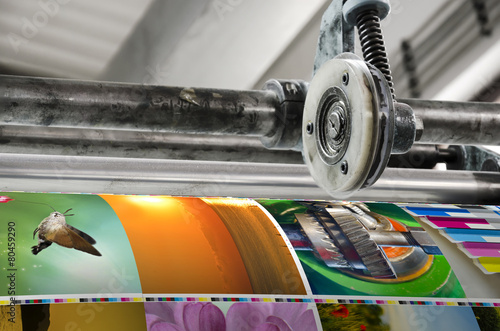 Fotomural Magazine offset printing machine close up