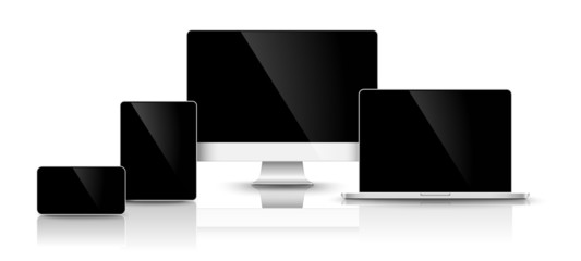 Wall Mural - modern black devices. vector