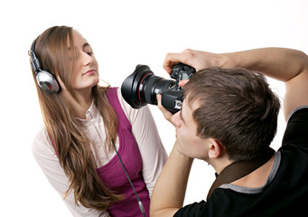 Photographer and model