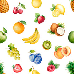 Wall Mural - Watercolor fruits