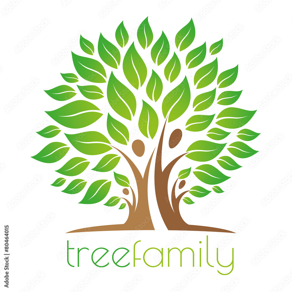 Tree family logo - obrazy, fototapety, plakaty 