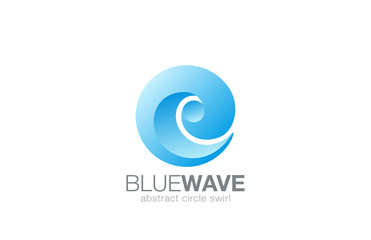 Poster - Abstract Swirl Water Wave Sphere Logo design element