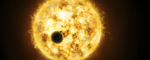 Wall Mural - Sun and earth