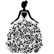 Vector silhouette of beautiful dress