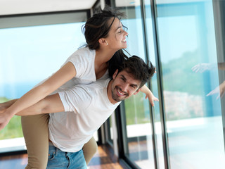 relaxed young couple at home