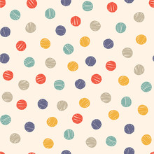 Polka Dot Doodle Seamless Pattern