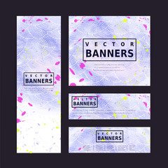 Wall Mural - adorable purple banner template design