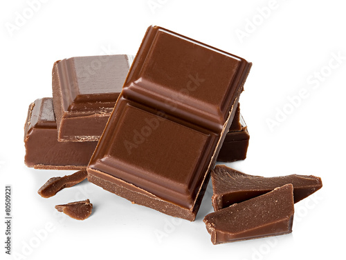 Fotografie, Obraz chocolate bars isolated on white background