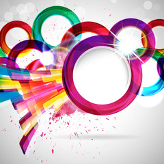 Canvas Print - abstract background with rounded design elements.