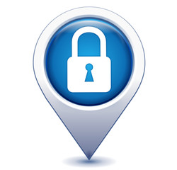 Sticker - cadenas sur marqueur gps bleu