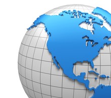 USA. 3D. Globe Of USA With National Borders, Two Clipping Paths