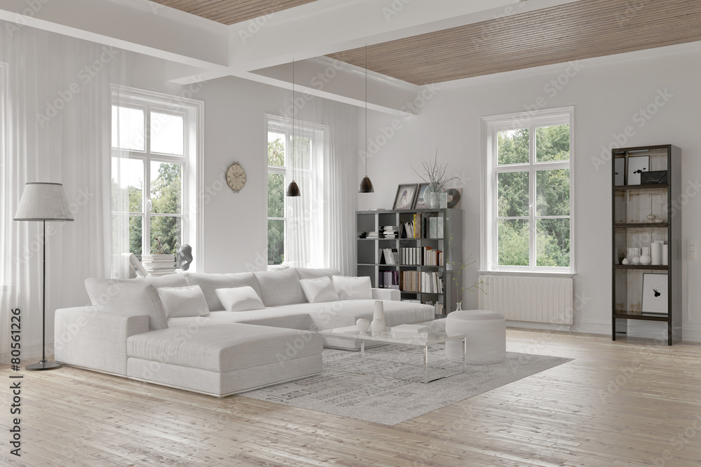 Obraz na płótnie Modern loft living room interior w salonie